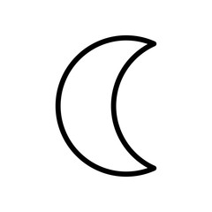 Simple moon. Weather symbol. Linear icon with thin outline