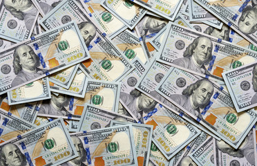 American paper dollar bills as background