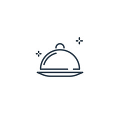 Food platter serving line icon.