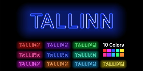 Neon name of Tallinn city