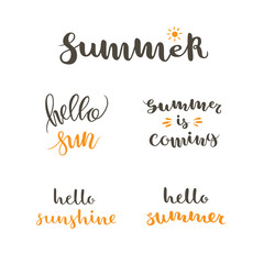 Vector collection of handwritten summer quotes.