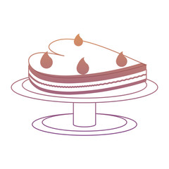 birthday cake in heart shape icon over white background, colorful design. vector illustration