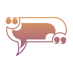 speech bubble with quotation marks over white background, colorful design. vector illustration