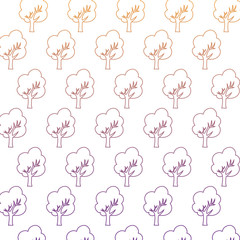 background of trees pattern over white background, colorful design. vector illustration