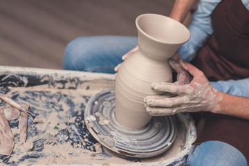 Young couple in pottery
