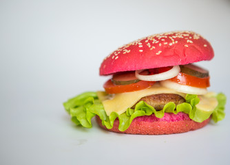 burgers on white background