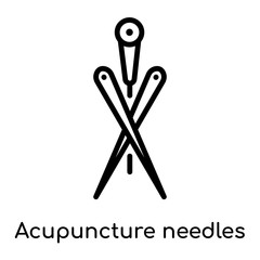 Acupuncture needles icon isolated on white background