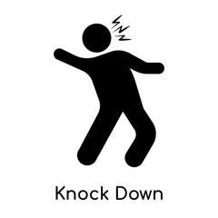 Knock Down icon isolated on white background