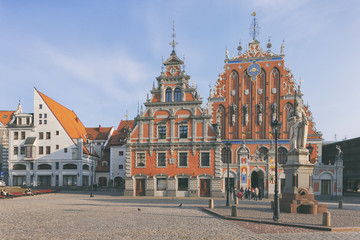 House of Blackheads in summer in Riga