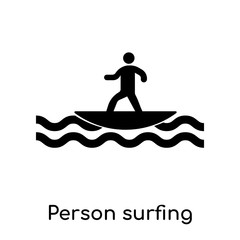 Person surfing icon isolated on white background