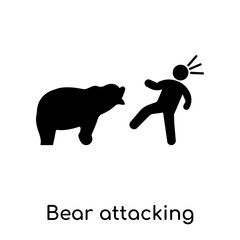 Obraz premium Bear attacking icon isolated on white background