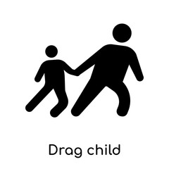 Drag child icon isolated on white background
