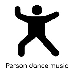 Person dance music icon isolated on white background