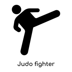 Judo fighter icon isolated on white background