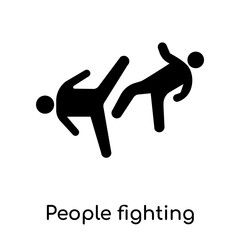 People fighting icon isolated on white background