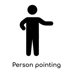 Person pointing icon isolated on white background