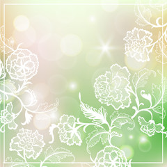spring bokeh background with lace
