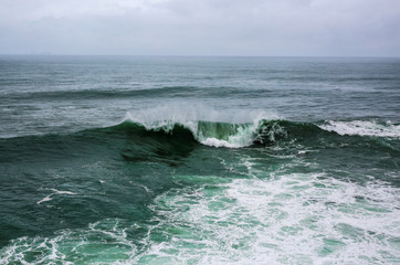 Fototapeta premium Ocean wave. High angle view to ocean waves. Blue water background.