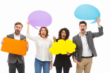 Portrait of a group of angry multiracial business people