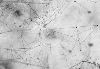 Abstract futuristic background with polygonal plexus shapes. 3D illustration