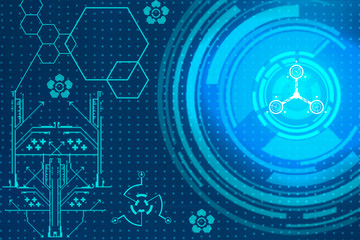 Vector illustration circuit board, Hi-tech digital technology and engineering, digital telecoms technology concept, Abstract futuristic- technology on blue color background