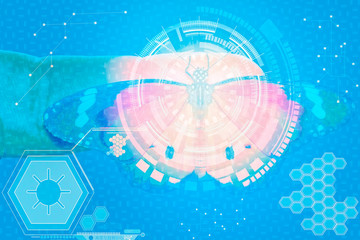 Vector illustration circuit board, Hi-tech digital technology and engineering, digital telecoms technology concept, Abstract futuristic- technology on blue color background