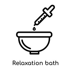 Relaxation bath icon isolated on white background