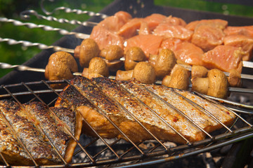 Fresh crispy grilled salmon.