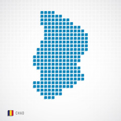 Fototapeta na wymiar Chad map and flag icon