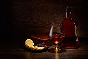 Cognac, lemon and chocolate.
