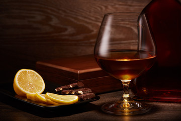 Cognac, lemon and chocolate.