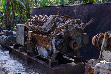 Rusted garbage old engine.