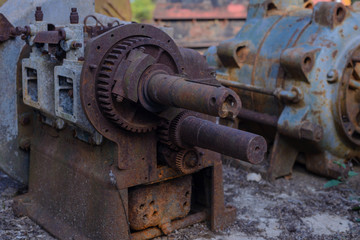 Rusted old cogwheel.