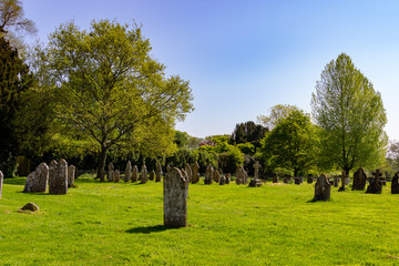 Summer graveyard scene