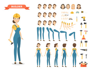 Female builder character set.