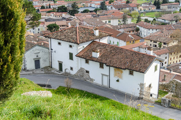 Fototapeta na wymiar Ancient fortified village of Fagagna.