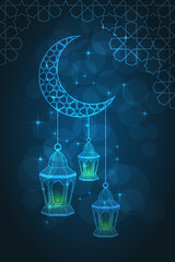 Ramadan greeting card - obrazy, fototapety, plakaty