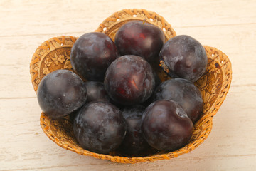 Ripe fresh plums