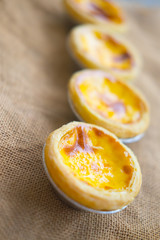 Group of yellow egg tart