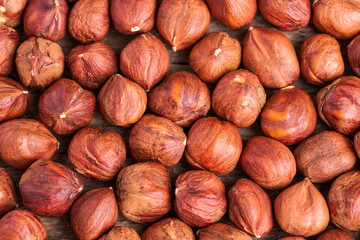 Hazelnut background. Closeup. Natural product