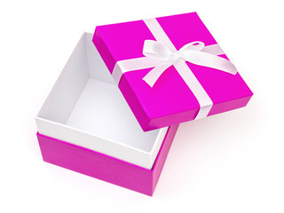 Gift box with ribbon bow. Holiday present