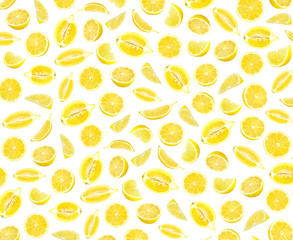 Fresh yellow lemon photographic pattern