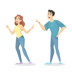 Isolated couple quarrel.