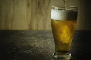 Glass of Beer on a stone table
