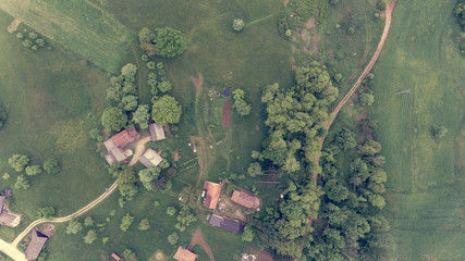 Drop down view of rural houses.