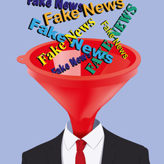 fake news - information - entonnoir - concept -propagande - mensonge - réseau social - info - obrazy, fototapety, plakaty