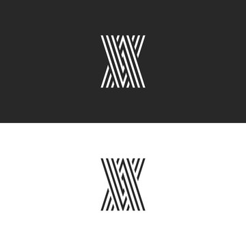 Initials logo VA letters monogram, overlapping parallel thin lines creative identity AV emblem, combination two letters A V, direction arrows icon
