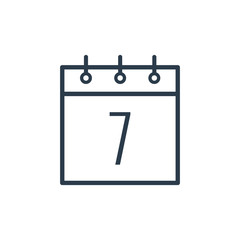 Linear icon of the Seventh day of the calendar.