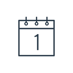 Linear icon of the first day of the calendar.