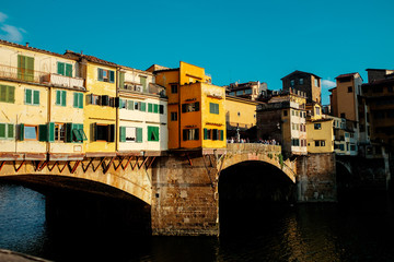 Fototapeta na wymiar Sunset on the bridge Ponte Vecchio